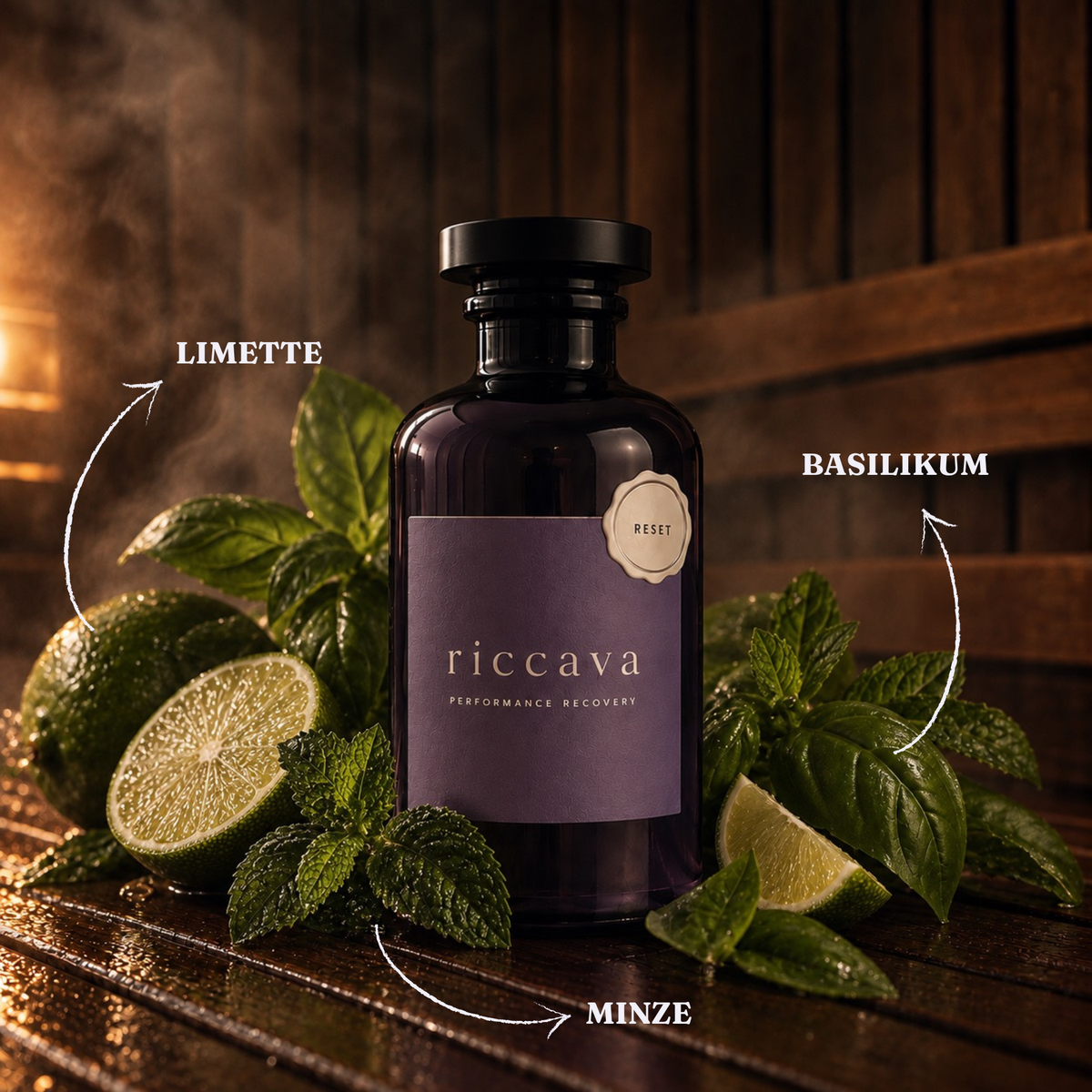 riccava Reset mit Limette, Basilikum und Minze – Inhaltsstoffe